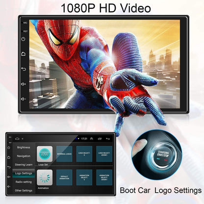 ستيريو سيارة اندرويد مزدوج بشاشة لمس HD 1080P مقاس 7 انش ونظام اندرويد 11 مع نظام تحديد المواقع+نافي+هاي فاي+واي فاي+بلوتوث+RDS+راديو اف ام/ميرور لينك، USB مزدوج مع كاميرا احتياطية (7 انش-(1G+16G))