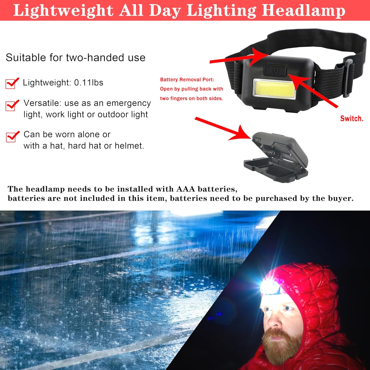 Car Roadside Emergency Kit, with Jumper Cables Automotive Kit,Car Safety Roadside Assistance Kit Headlamp,Tow Straps, Safety Hammers, Rainwear, Gloves.Black