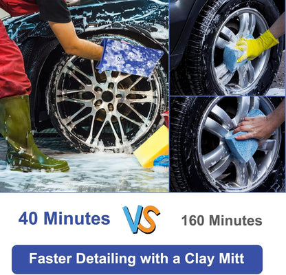 Microfiber Clay Mitt, Clay Bar Towel, Clays Towel Auto Detailing, Reusable Car Wash Glove, High-Efficiency Cleaning, for Car Detailing, Paint Surface Cleaning, Auto Exterior Care.
