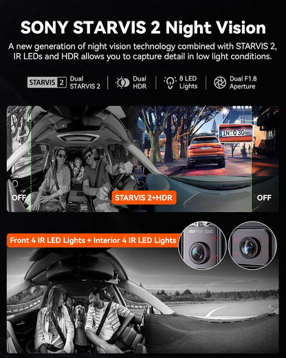 Vantrue E360 ACE 5.2K 360° Panoramic WiFi Dash Cam, Handheld Camera, STARVIS 2, HDR, IR Night Vision, Front Rear Inside Dashcam, Voice/Touch Control, GPS, 24/7 Buffered Parking Mode, Support 512GB Max