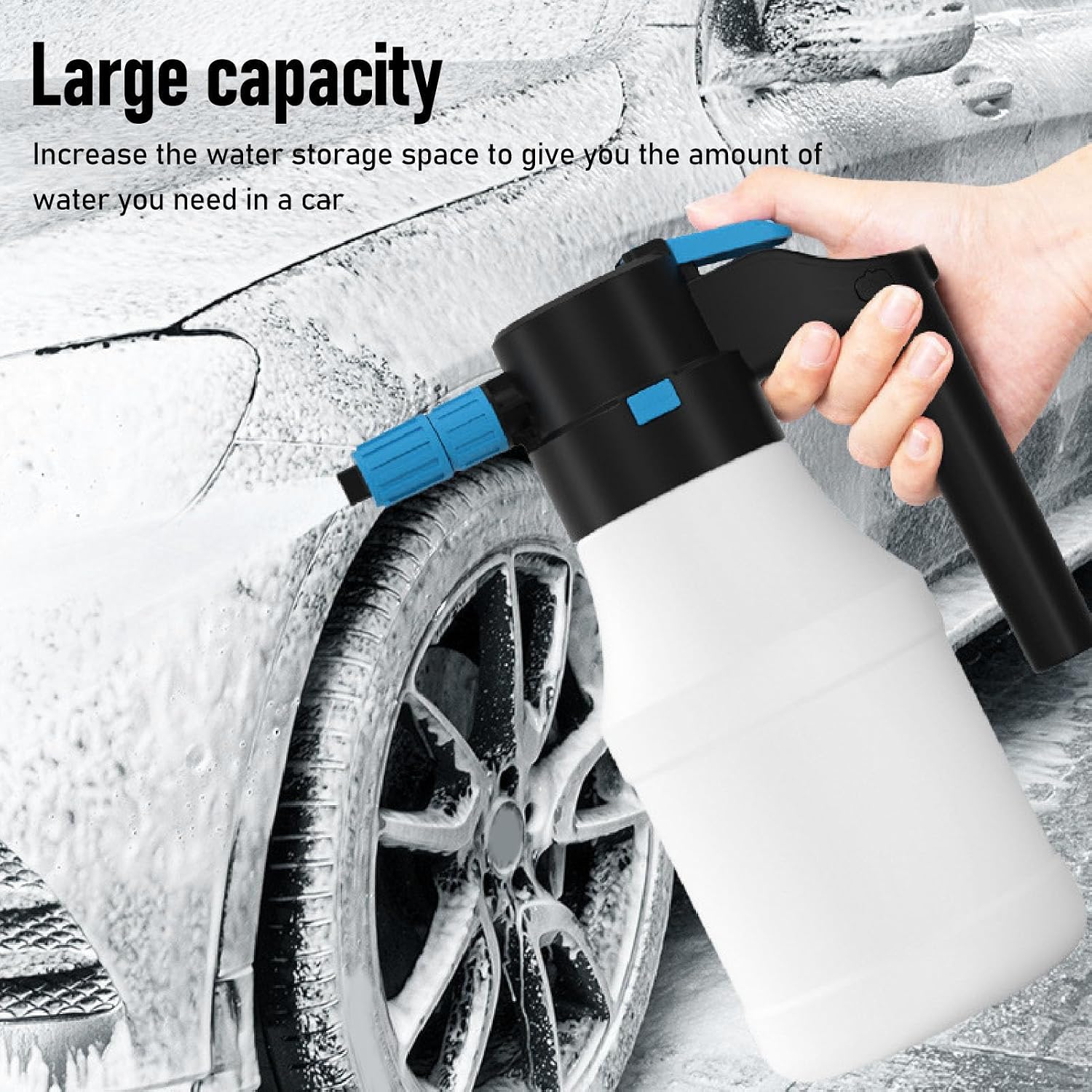 gernie Foam Watering Can, Cordless Pump Foam Sprayer, Automatic Spray Handheld High Pressure Pump Sprayer for Car Washing Gardening Watering Sprinkling, Garden Sprayer