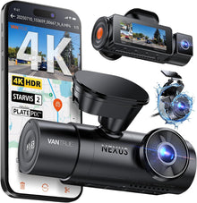 Vantrue N4 Pro S 4K 3 Channel Dash Cam w/Triple STARVIS 2, 4K+1080P+2.5K Front Inside Rear Dash Camera, HDR IR Night Vision, Voice Control, 24/7 Parking Mode, GPS, Wi-Fi, Support 1TB