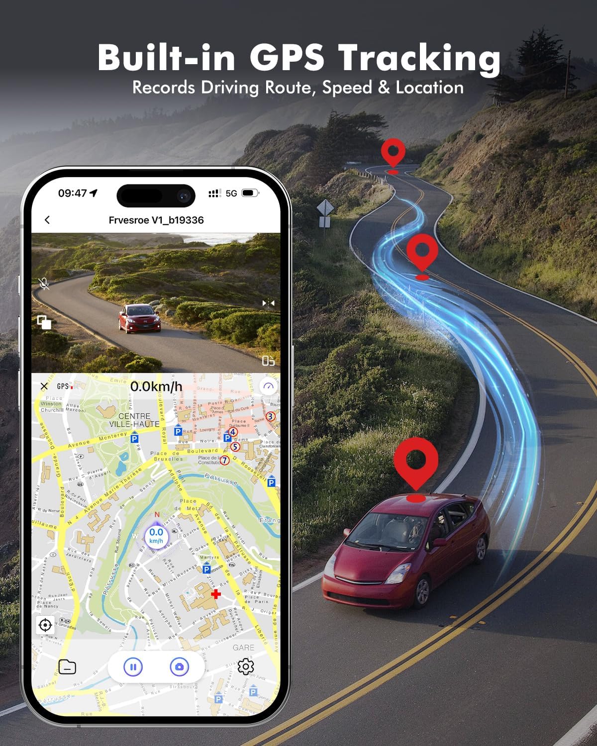 4K 3 Channel Dash Cam Front and Rear Inside for Uber Taxi, Dual Front Lens, Interior Night Vision, WiFi 6 GPS, 24H Parking Mode, 64GB Card, Heat Resistant Dashcam for Cars (V1)