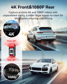 REDTIGER F9 Dash Cam 4K Front and Rear 1080P with Smart App Control,Dual Dash Cam for Cars with 32GB SD Card,GPS,Built-in WiFi,Night Vision,Parking Monitor,Loop Support 256GB Max