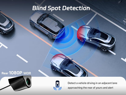 Pelsee P12 Pro 4K Mirror Dash Cam, 12'' Rear View Mirror Camera Smart Driving Assistant w/ADAS and BSD,2160P Front and Rear Camera,Voice Control,Night Vision,Parking Monitoring,32GB Memory Card