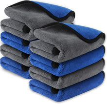 Microfiber Towels for Cars Wash Drying Thick Plush Cleaning Cloth Auto Detailing Super Absorbent for Interior & Exterior Lint Free, Streak Free, 11.8" X 11.8", 800 GSM, Pack of 8