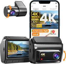 DDPAI 4K Dash Cam for Cars Front and Rear, 2160P+1080P Dashcam, 5GHz WiFi6 Car Dash Camera, 3" IPS with 32G eMMC GPS Night Vision 24H Parking Monitor ADAS G-Sensor Max Support 512G, Z60