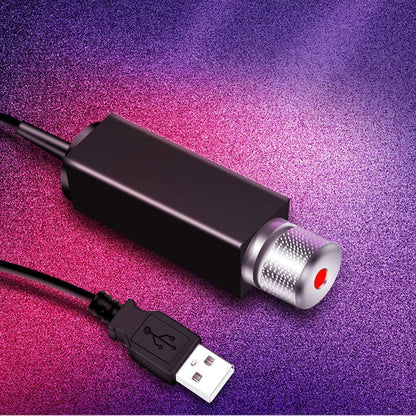 مصابيح LED بتصميم نجوم لسقف السيارة بمنفذ USB، مصباح ليلي رومانسي للمجرة مرن يناسب جميع السيارات لتزيين السقف الداخلي والإضاءة المحيطة - لا حاجة للتركيب (أحمر)
