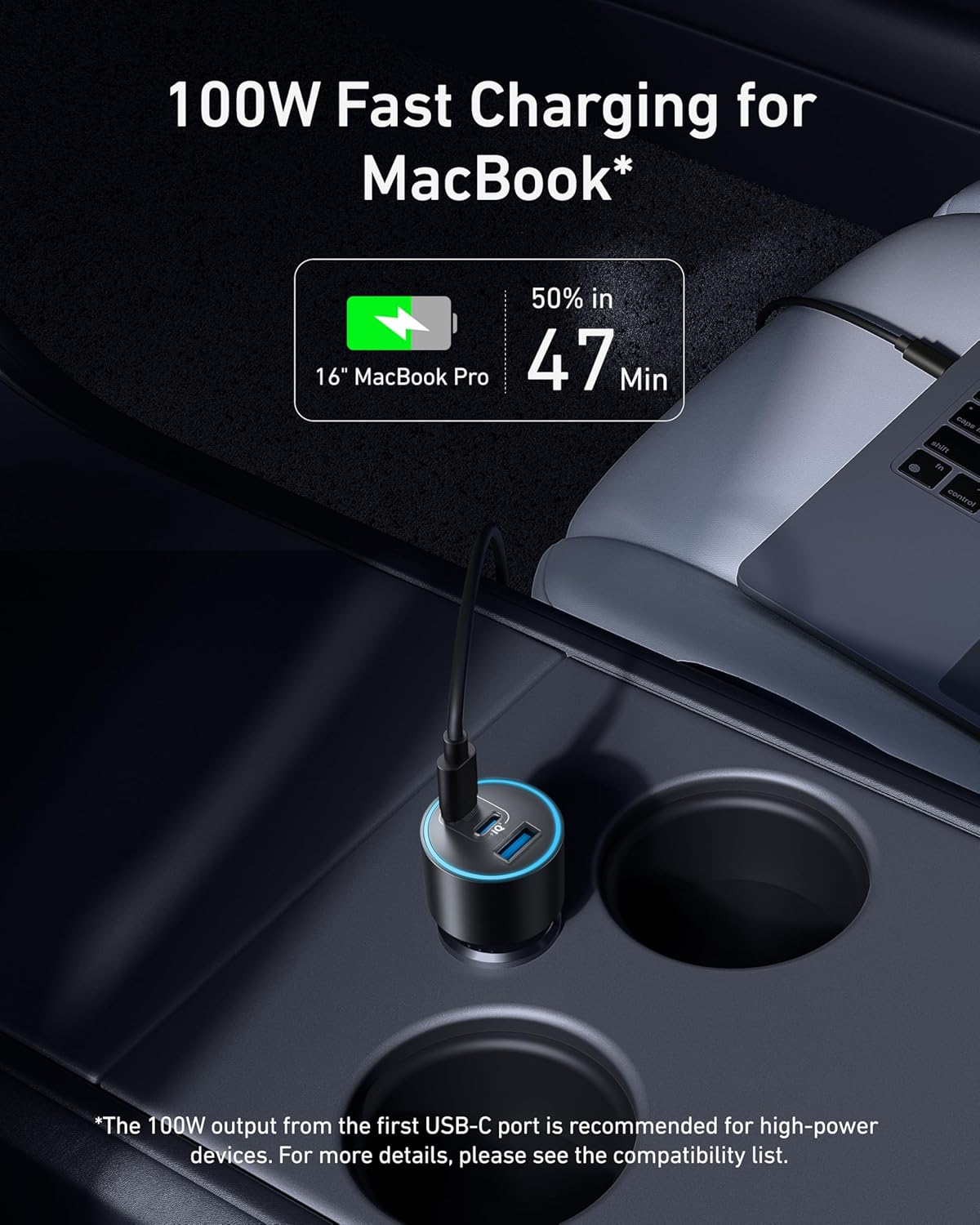 Anker Car Charger, 167.5W Max 3-Port Car Charger Adapter, USB-C Car Adapter for MacBook Pro/Air, iPhone 17/16 Series, Samsung S26/ S25/ S24, iPad, Huawei, Xiaomi, Vivo, Oppo(USB-C to C Cable Included)