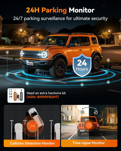 WOLFBOX X3 2.5K 60FPS Dash Camera, STARVIS 2 IMX675 with ADAS, 2.5K+1080P Dual Dashcam Front and Rear Camera, Built-in 5.8GHz WiFi & GPS, Included 64GB Card, Touch Screen, G-Sensor, Loop Recording