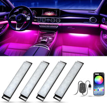 مصباح داخلي LED ذكي للسيارة من هوناليا مع تطبيق تحكم ومزامنة الموسيقى بالوان RGB متغيرة لتزيين السيارة الداخلية، شريط اضاءة نيون صلب متعدد الالوان مع منفذ USB للنساء والرجال والاصدقاء تيار مستمر 5