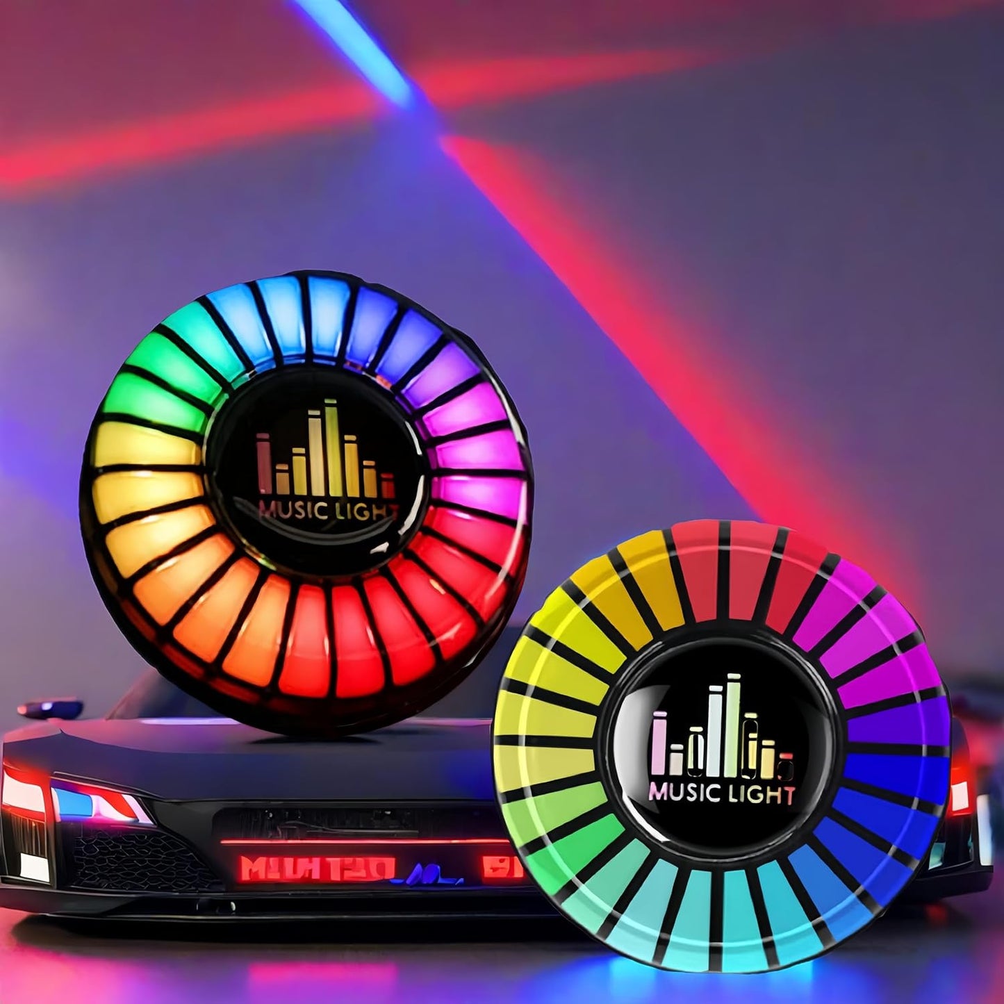 Smart Car Ambient light with air Freshener Aromatherapy, 24LED RGB Interior Car Lights with APP/Voice Controlled, over 200 Color Modes, time mode, Sync to Music, Long-Lasting Fragrance, Natural, Safe