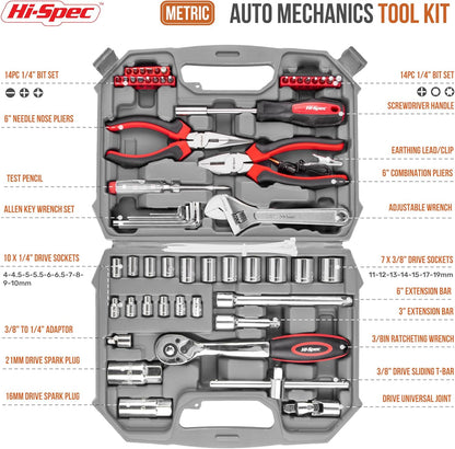 Hi-Spec 67-Piece Auto Mechanics Tool Set for Car Repair, Vehicle Maintenance and DIY Use