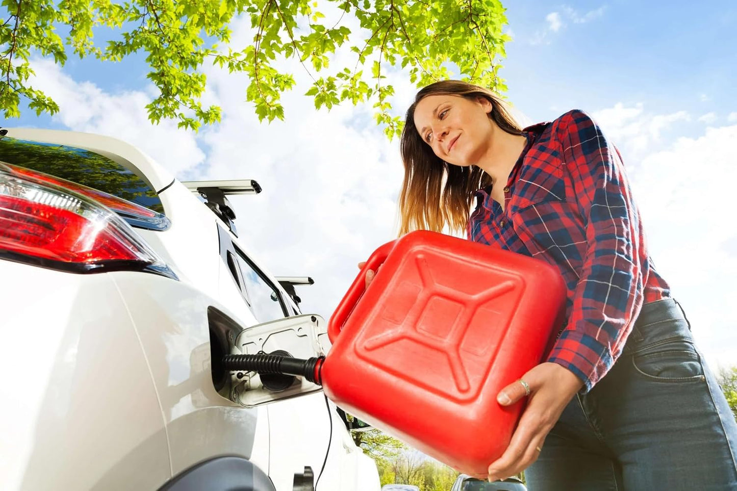 Duravel Jerry Can - 20 Litre- Fuel Can Container for Oil Petrol Diesel Storage Moving Red Cans, UN Regulations Approved Heavy Duty Backup Petrol Tanks Mount for Motorcycle SUV ATV Most Cars