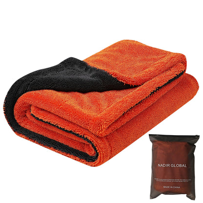 NAYEL Jumbo 1300GSM Car Drying Towel, 650g+ Professional Weight, Ultra Thick Super Absorbent Microfiber Cloth, 90x60cm (Blue & Grey)