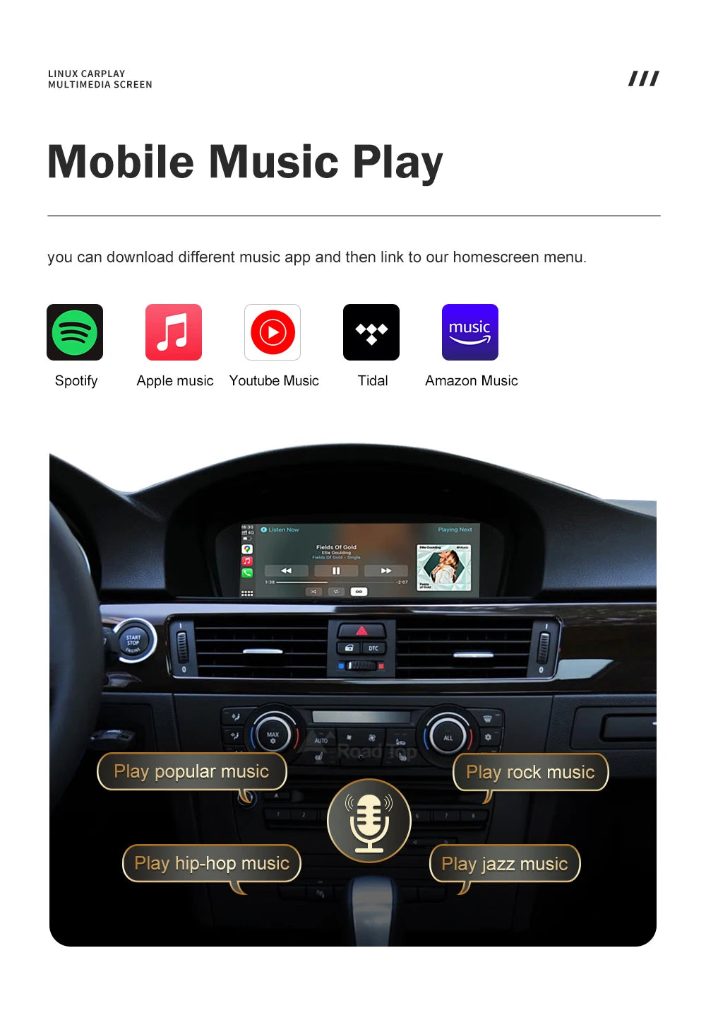 شاشة CarPlay لاسلكية 8.8 إنش لسيارات BMW