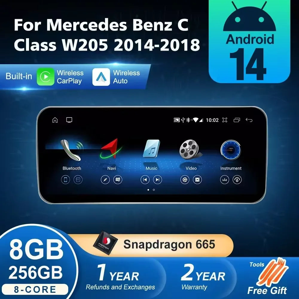 شاشة أندرويد لمرسيدس C-Class (W205)
