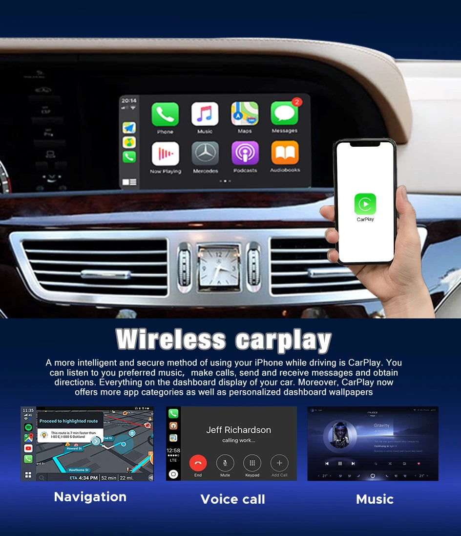 واجهة CarPlay وAndroid Auto لاسلكية لمرسيدس S-Class (W221)