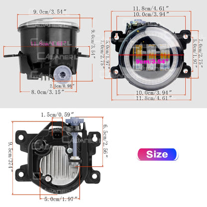 طقم كشافات ضباب LED مع DRL وAngel Eye لنيسان باترول سفاري Y61 (2005-2009) – يمين ويسار