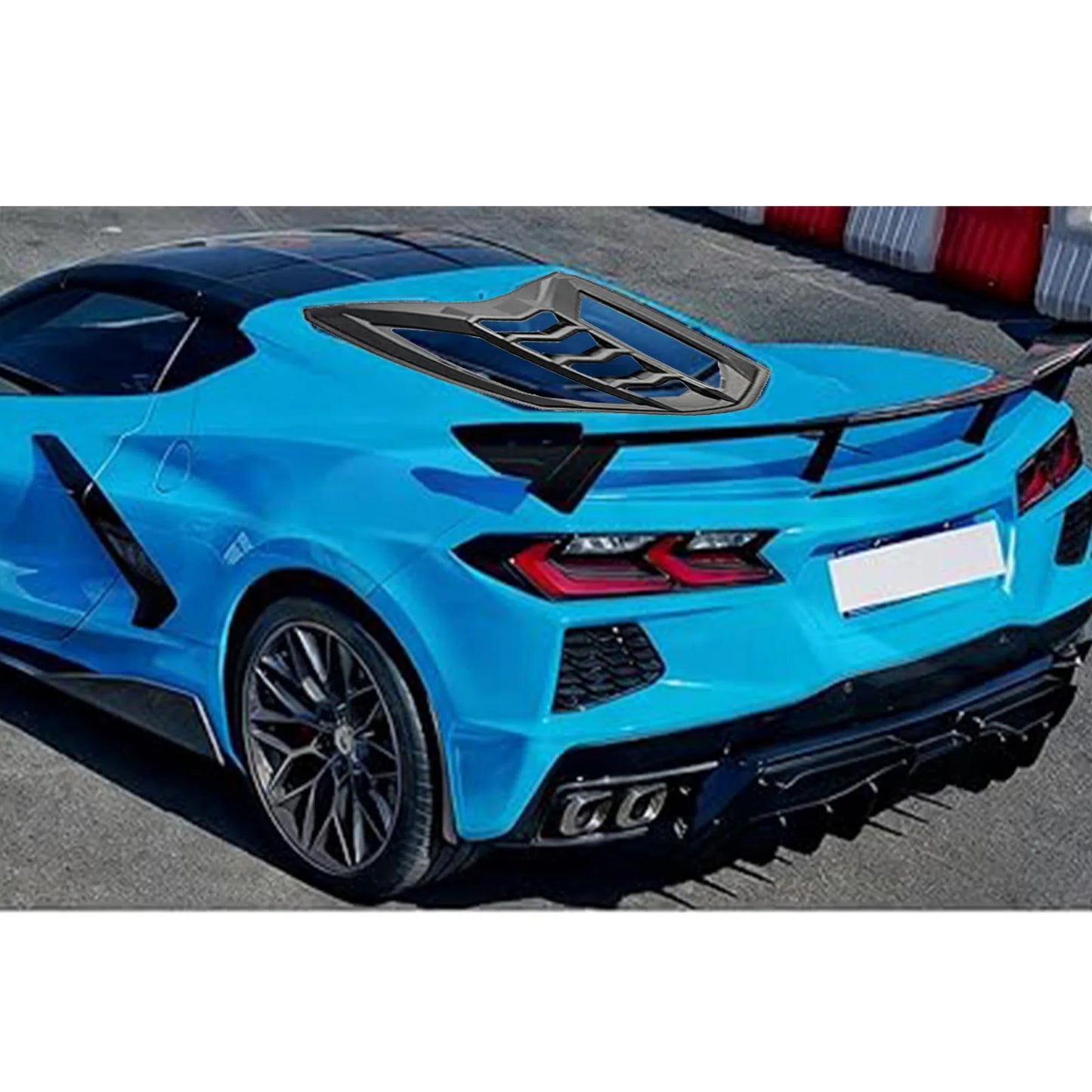 غطاء فتحات زجاج المحرك الخلفي بنقشة الكاربون لشفروليه كورفيت C8 Stingray / Z51 / Z06 / E-Ray (2020-2025)