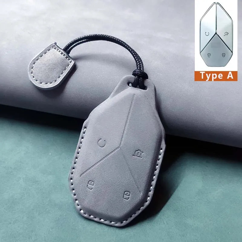 غطاء مفتاح جلدي فاخر لـ BYD