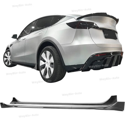 سايد سكيرت لتسلا موديل 3 وModel Y (2017-2023) وModel 3 Highland – ABS بنقشة كاربون