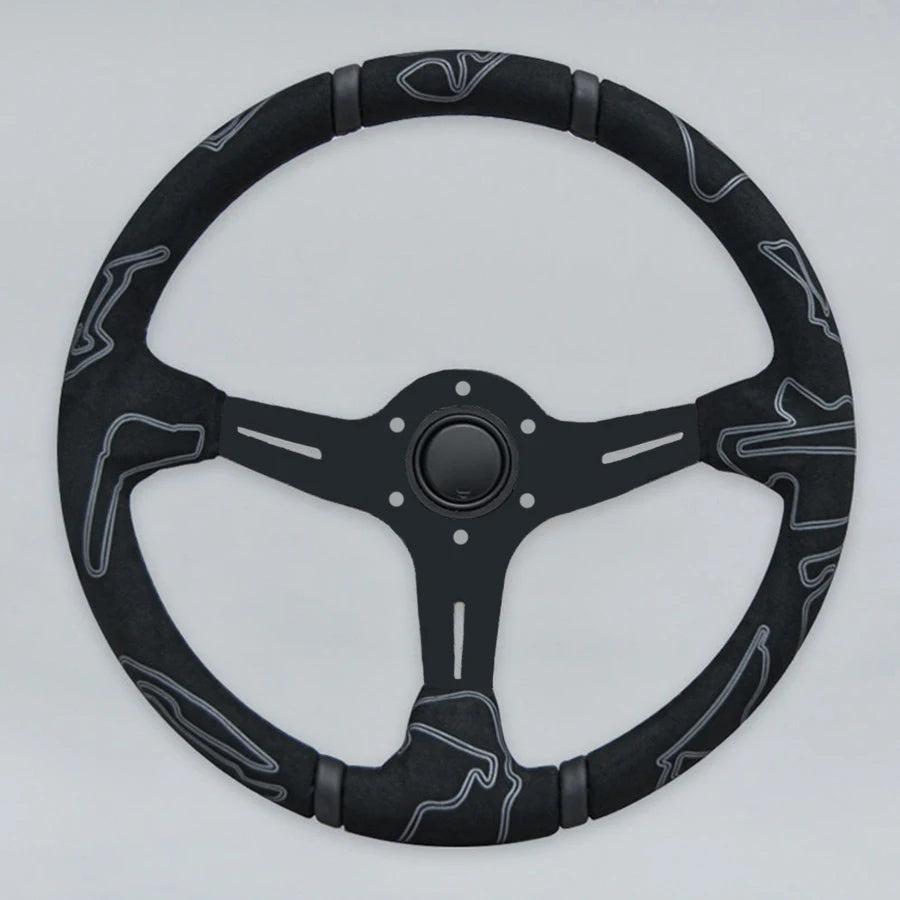 مقود رياضي عالمي JDM شمواه بتصميم Graffiti – 14 إنش (350 مم) Deep Dish