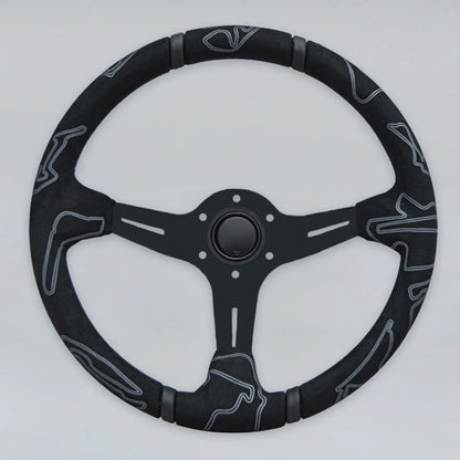مقود رياضي عالمي JDM شمواه بتصميم Graffiti – 14 إنش (350 مم) Deep Dish