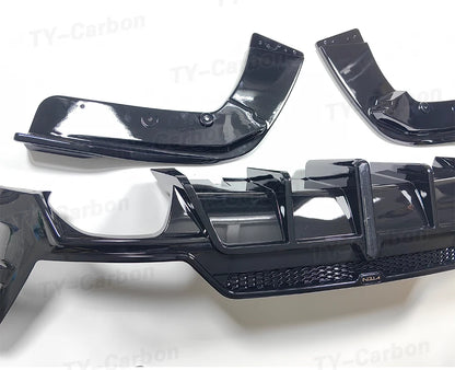 ديفيوزر خلفي مع إضاءة LED لبي إم دبليو الفئة الثالثة G20/G28 LCI M Sport (2023+) – سايد سبلتر أسود
