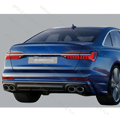 ديفيوزر خلفي لأودي A6 / S6 C8 S-Line (2019-2022) – أسود لامع مع مخارج شكمان