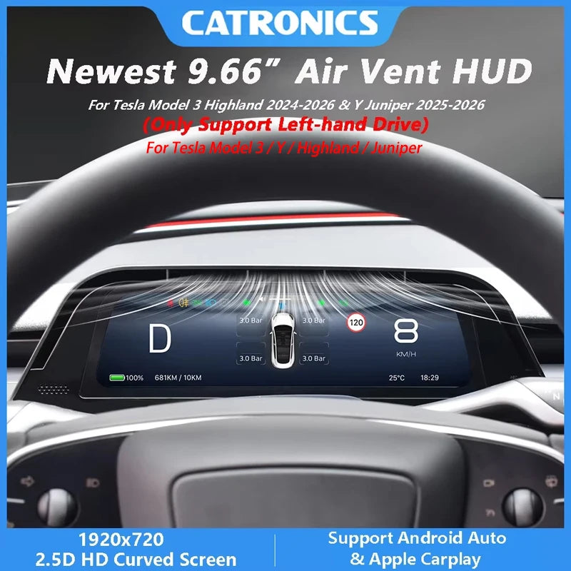 شاشة HUD مقاس 9.6 إنش لتسلا موديل 3 / موديل Y