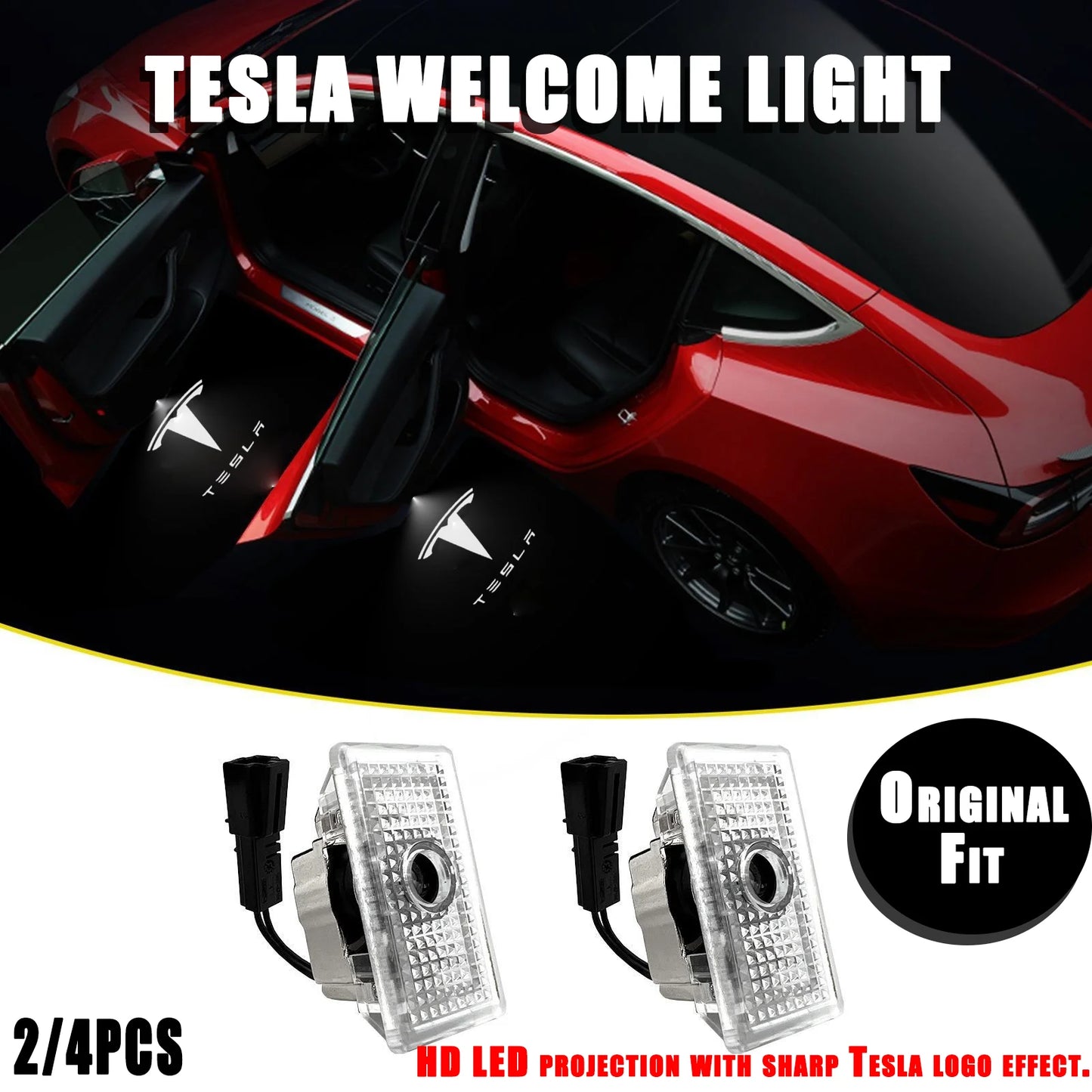 إضاءة شعار LED للأبواب لتسلا