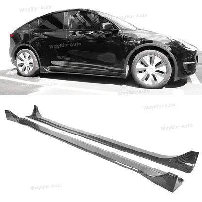 سايد سكيرت لتسلا موديل 3 وModel Y (2017-2023) وModel 3 Highland – ABS بنقشة كاربون