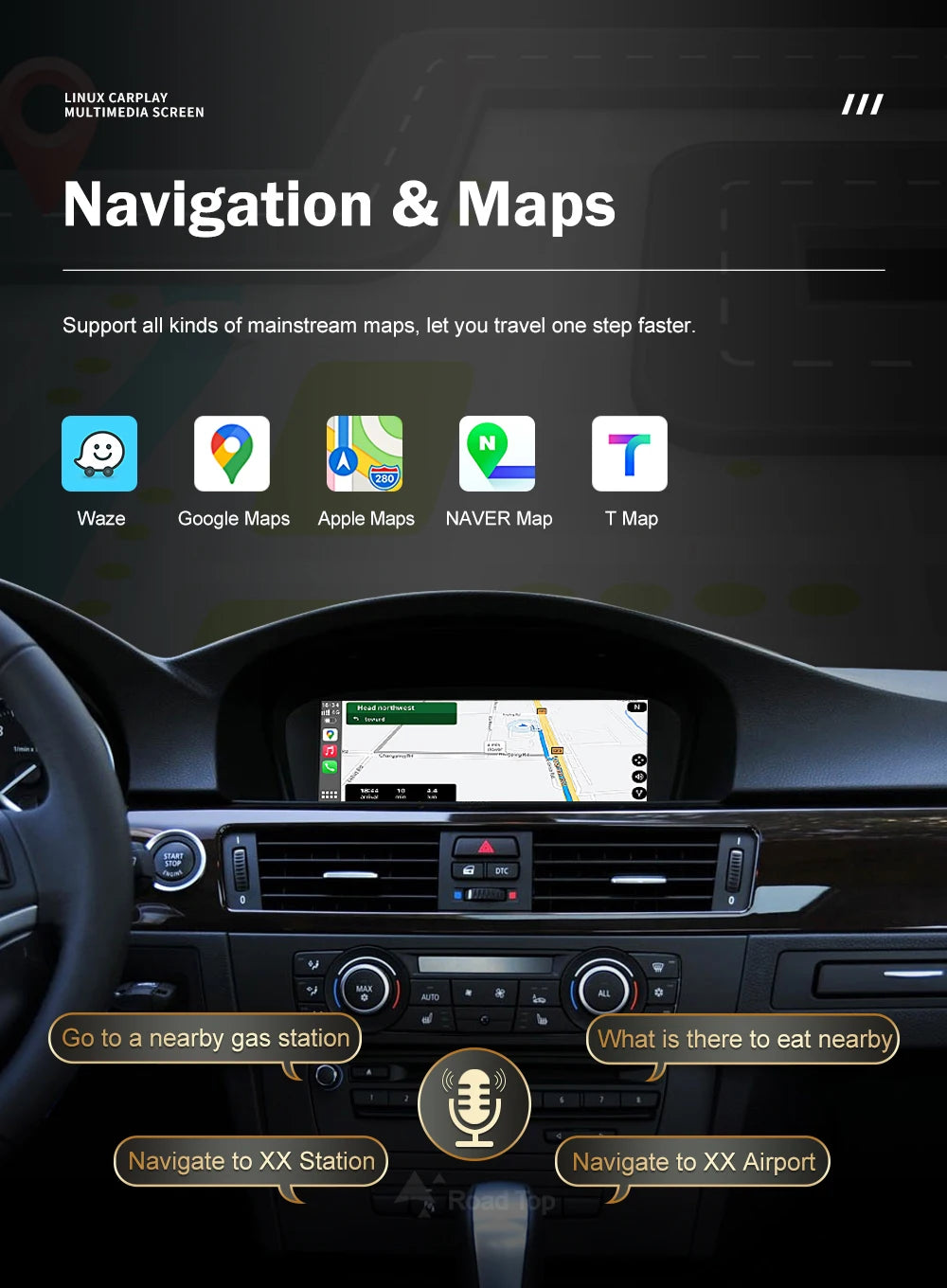 شاشة CarPlay لاسلكية 8.8 إنش لسيارات BMW