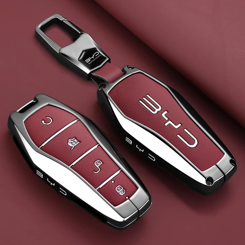 غطاء مفتاح جلدي فاخر لـ BYD