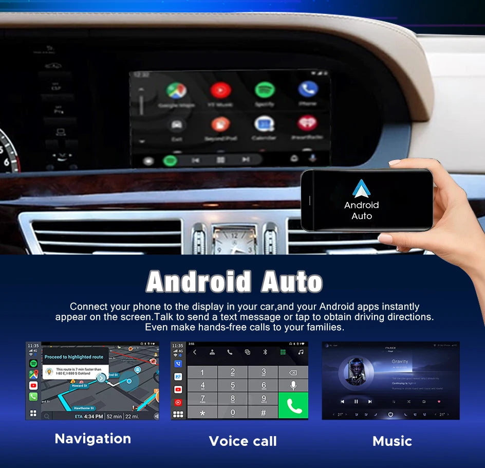 واجهة CarPlay وAndroid Auto لاسلكية لمرسيدس S-Class (W221)