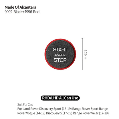 Made of Alcantara For Land Rover Discovery Sport (2016-2019) Engine Start Button Trim Sticker Car Interior Tuning Accessories
