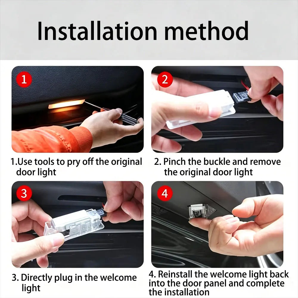 2Pcs Car Door logo Projector Lamps Welcome Light Accessories For Logo BMW M E90 E60 F18 E46 F30 F20 M2 M5 M3 E87 M4 X3 X5 X1