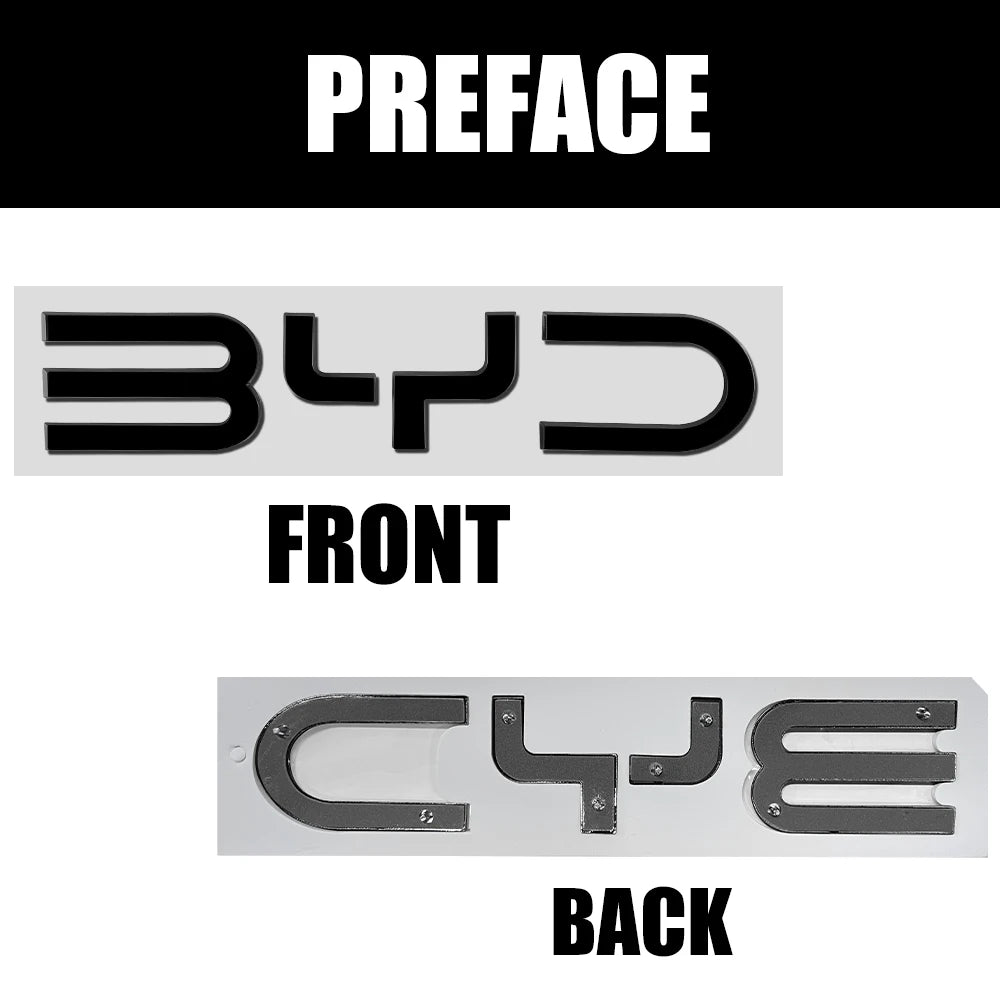 شعارات حروف أمامية وخلفية لـ BYD