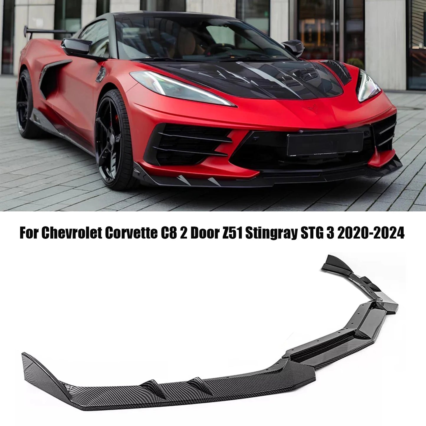 سبويلر أمامي STG 3 لشفروليه كورفيت C8 (2020-2024)