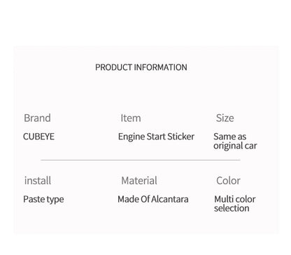 Made of Alcantara For Land Rover Discovery Sport (2016-2019) Engine Start Button Trim Sticker Car Interior Tuning Accessories