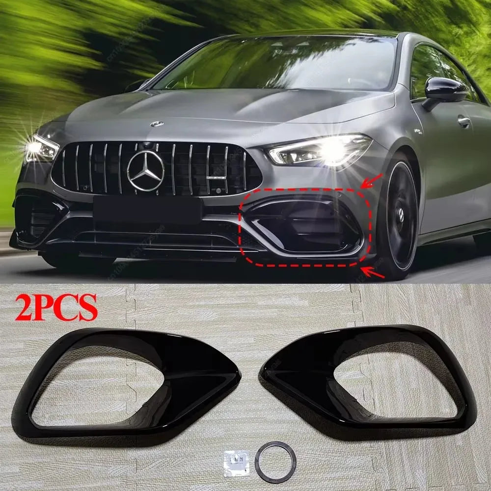سبلتر جانبي أمامي لمرسيدس CLA45 AMG C118/W118 (2019-2023) – كانارد، شبك ضباب وجناح هوائي ABS