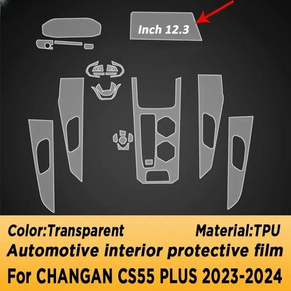 فيلم حماية TPU للكونسول الأوسط لـ Changan CS55 Plus