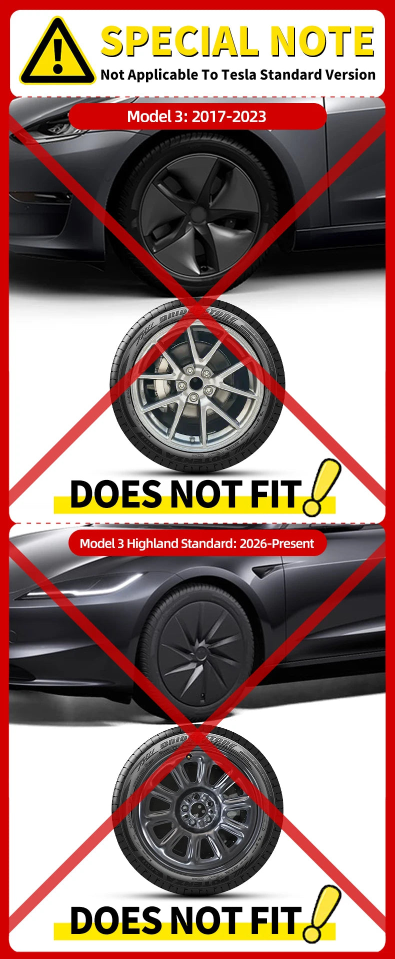 أغطية جنوط 18 إنش لتسلا موديل 3 Highland