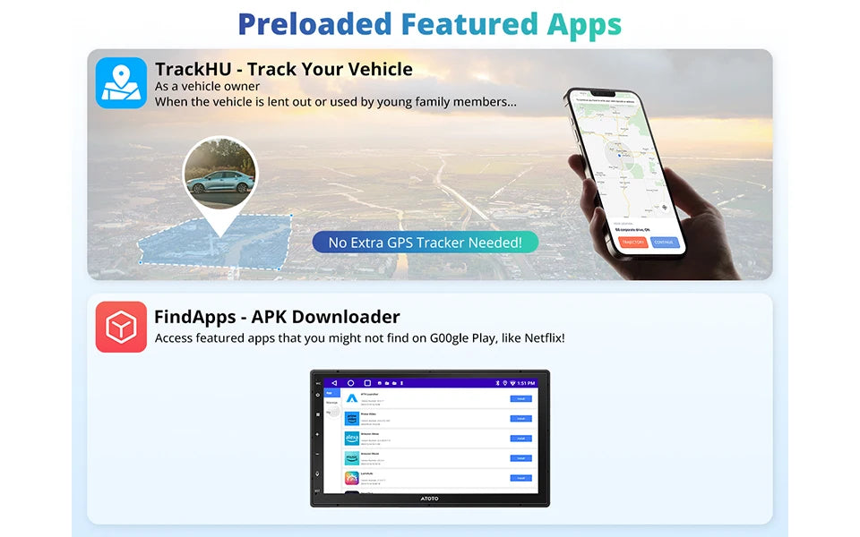 شاشة أندرويد 7 إنش للسيارة مع Apple CarPlay وAndroid Auto