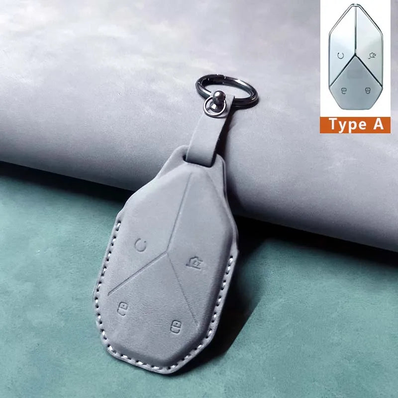 غطاء مفتاح جلدي فاخر لـ BYD