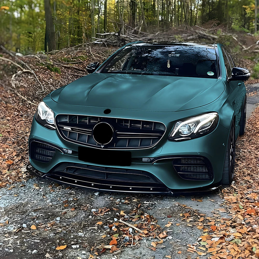 سبويلر أمامي لمرسيدس E-Class W213 E63 AMG (2016-2020) – فرونت ليب، سبلتر وديفيوزر أمامي أسود لامع