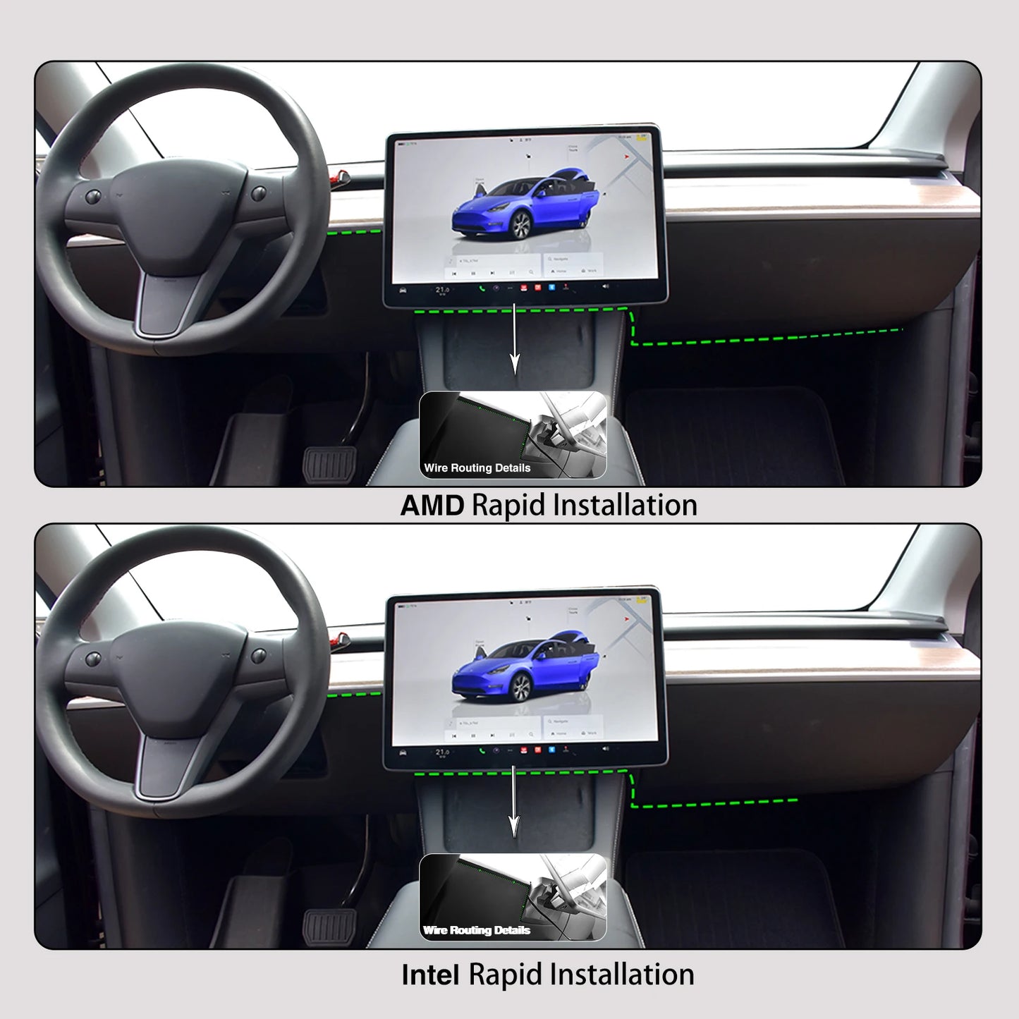 شاشة HUD مقاس 9.6 إنش لتسلا موديل 3 / موديل Y