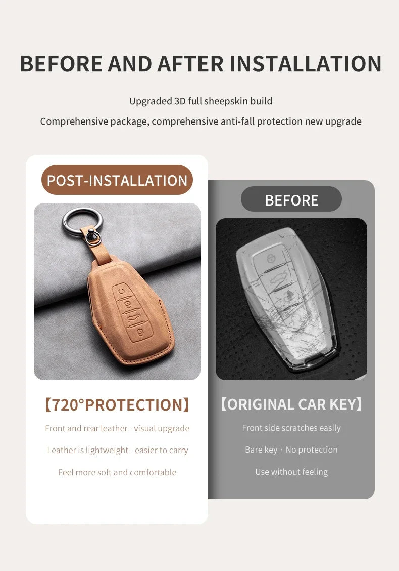 غطاء مفتاح جلدي لـ Geely Coolray