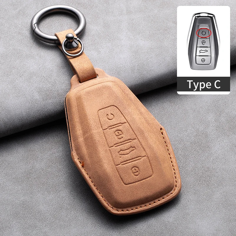 غطاء مفتاح جلدي لـ Geely Coolray